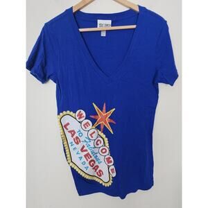 Las Vegas XL Women's Blue Welcome To Fabulous Las Vegas Strip Sign Shirt Blue